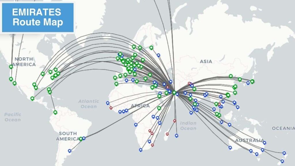 Emirates Airline All Destinations Route Map