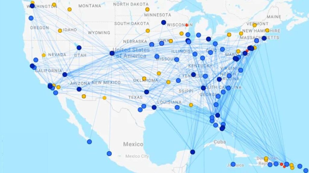 Frontier Airlines Route Map